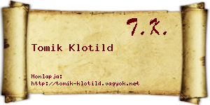 Tomik Klotild névjegykártya